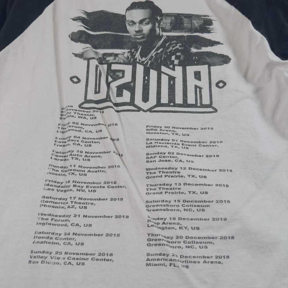 Ozuna T Shirt Men M 3/4 Sleeve Baseball Black 2018 Concert Tour Latin Music